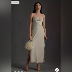BHLDN Cali Satin Charmeuse Midi Dress, Size 12